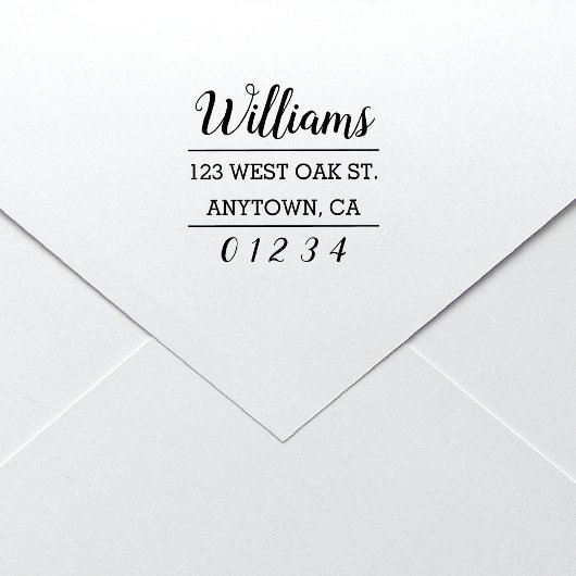 Tampon Auto-encreur Moderne Chic Calligraphie Script Retourner l'adres