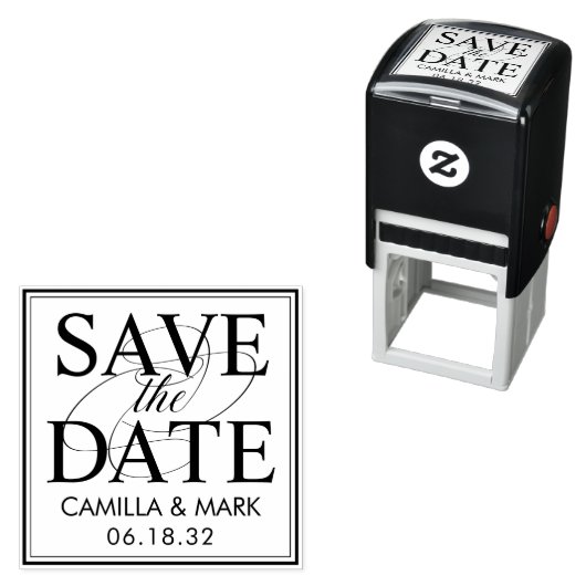 Tampon Auto-encreur Moderne Élégant Enregistrer la date Timbre personn (En situation)