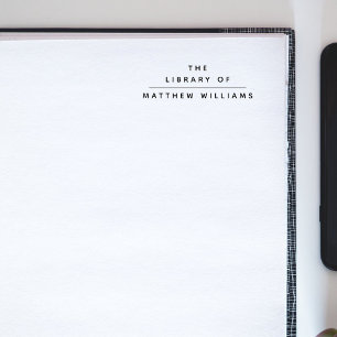 Tampon Auto-encreur Moderne Élégant Simple De La Bibliothèque Du Livre