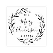 Tampon Auto-encreur Moderne Feuilles Simple De La Bibliothèque De (Design)