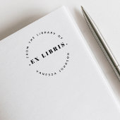 Tampon Auto-encreur Moderne Rétro Minimal Nom personnalisé Ex Libris L