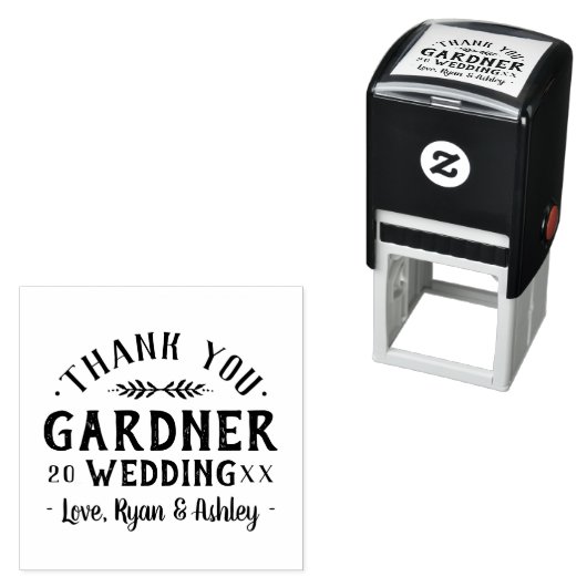 Tampon Auto-encreur Moderne Rustique Personnalisé Mariage Favoriser Ti (En situation)