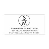 Tampon Auto-encreur Moins Chic Mariage Monogramme Adresse de retour (Design)