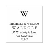 Tampon Auto-encreur Monogram Berry Laurel Branches Adresse de retour (Design)