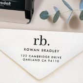 Tampon Auto-encreur Monogram Classic Élégant Minimal Adresse de retour