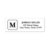 Tampon Auto-encreur Monogram Modern Classic Accueil Adresse (Design)