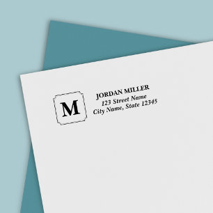 Tampon Auto-encreur Monogram Modern Classic Accueil Adresse