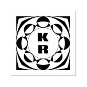 Tampon Auto-encreur Monogram Vertical Initials Self-Inking Stamp (Design)