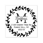 Tampon Auto-encreur Monograme de Trendy Floral Wreath Custom (Design)