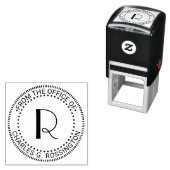 Tampon Auto-encreur Monogramme à lettre initiale unique «De la part du (En situation)