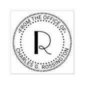 Tampon Auto-encreur Monogramme à lettre initiale unique «De la part du (Design)