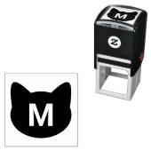 Tampon Auto-encreur Monogramme à visage de chat mignon (En situation)