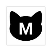 Tampon Auto-encreur Monogramme à visage de chat mignon (Design)