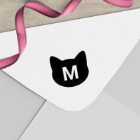 Monogramme à visage de chat mignon