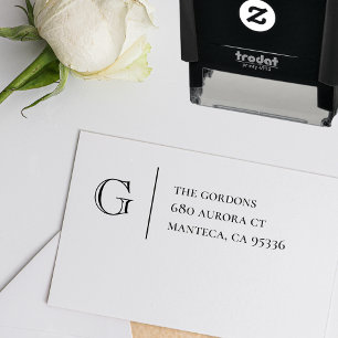 Tampon Auto-encreur Monogramme Adresse de retour Ecran auto-encre en