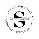 Tampon Auto-encreur Monogramme Adresse de retour Stamp en caoutchouc a (Design)