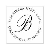 Tampon Auto-encreur Monogramme Adresse initiale ou Mariage Classic Rou (Design)