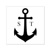 Tampon Auto-encreur Monogramme Ancre nautique (Design)
