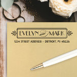 Tampon Auto-encreur Monogramme Art Déco vintage Adresse de retour<br><div class="desc">L'estampille d'adresse de retour automatique inspirée du style art déco vintage. Le design comporte un cadre monographique décoratif et "et" dans un script élégant avec un texte d'adresse de retour personnalisé.</div>