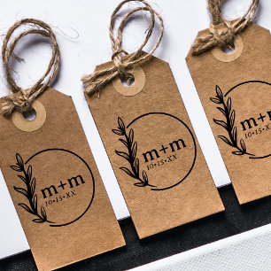 Tampon Auto-encreur Monogramme botanique de mariée et de chambre maria