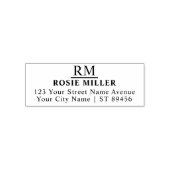 Tampon Auto-encreur Monogramme classique Adresse de retour simple (Design)