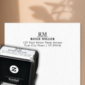 Tampon Auto-encreur Monogramme classique Adresse de retour simple