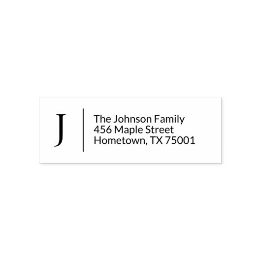 Tampon Auto-encreur Monogramme classique Adresse de retour simple (Design)