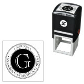 Tampon Auto-encreur Monogramme classique | Retour Adresse caoutchouc S (En situation)