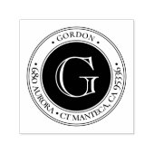 Tampon Auto-encreur Monogramme classique | Retour Adresse caoutchouc S (Design)