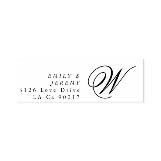 Tampon Auto-encreur Monogramme de calligraphie violette classique Gold (Design)