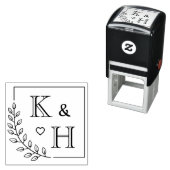 Tampon Auto-encreur Monogramme de la branche du coin Anniversaire init (En situation)