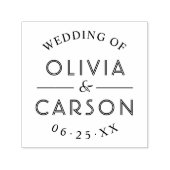 Tampon Auto-encreur Monogramme de Mariage personnalisé ronde moderne (Design)