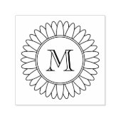 Tampon Auto-encreur Monogramme de tournesol initial (Design)