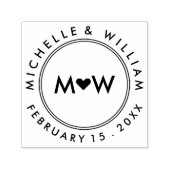 Tampon Auto-encreur Monogramme et coeur | MARIAGE (Design)