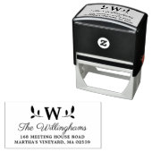 Tampon Auto-encreur Monogramme Feuille botanique (En situation)