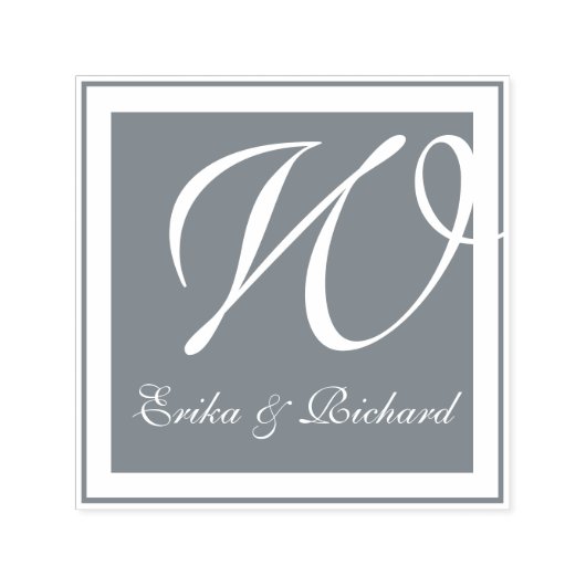Tampon Auto-encreur Monogramme Gris (Design)