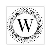 Tampon Auto-encreur Monogramme initial unique cadre de points pointill (Design)