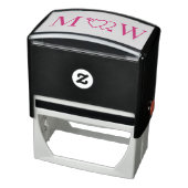 Tampon Auto-encreur Monogramme Initiale Couple 2 Cœurs Doubles Travers (Produit)