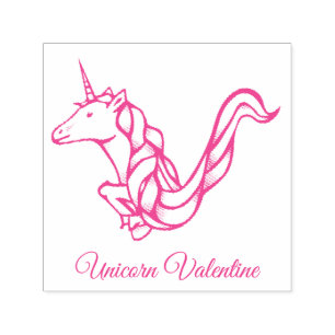 Tampon Auto-encreur Monogramme Magique V Unicorne personnalisée Valent