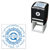 Tampon Auto-encreur Monogramme Mandala moderne | Adresse de retour de  (En situation)