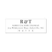 Tampon Auto-encreur Monogramme Mariage classique moderne Adresse de re (Design)