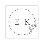 Tampon Auto-encreur Monogramme Mariage de feuillage moderne (Design)