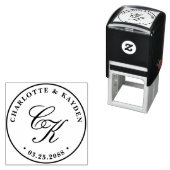 Tampon Auto-encreur Monogramme Mariage de script entwine élégant class (En situation)