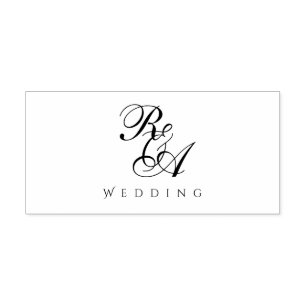 Tampon Auto-encreur Monogramme Mariage romantique