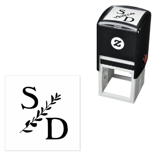 Tampon Auto-encreur Monogramme mariage simple avec initiales (En situation)