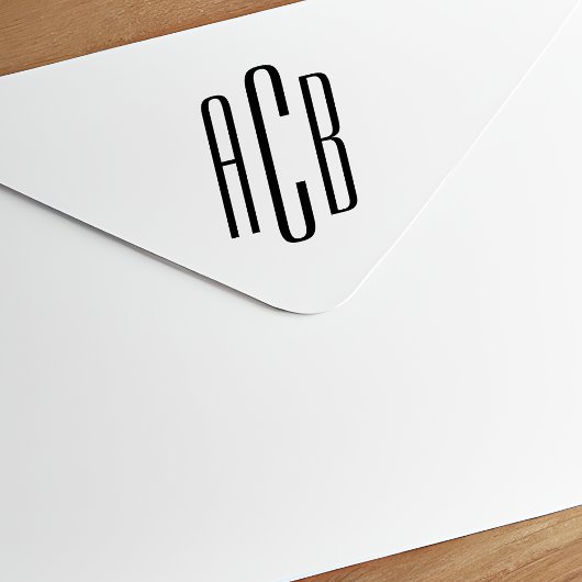 Tampon Auto-encreur Monogramme minimaliste moderne simple à trois lett