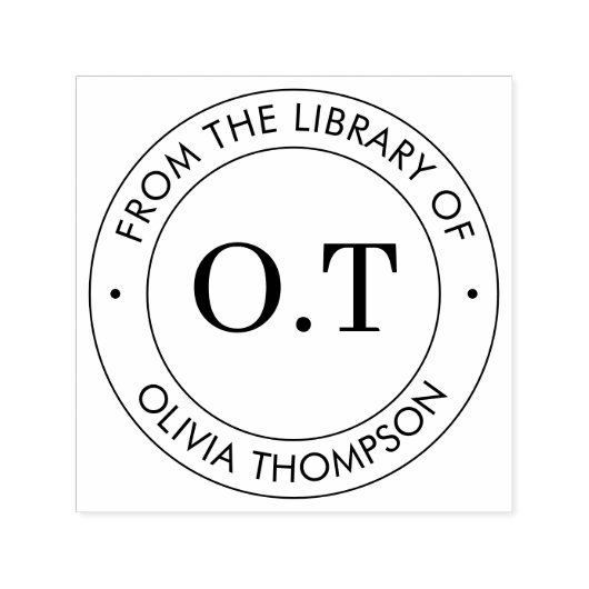 Tampon Auto-encreur Monogramme moderne de la bibliothèque de (Design)