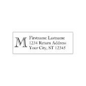 Tampon Auto-encreur Monogramme ouvert traditionnel avec adresse de ret (Design)
