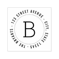 Monogramme rond Adresse de retour auto-allumage Ti