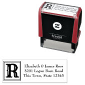 Tampon Auto-encreur Monogramme rustique (En situation)